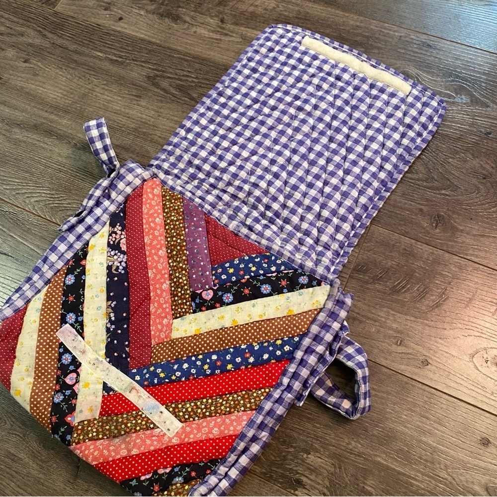 Vintage Quilted bag handmade patchwork - Picture 13 of 16